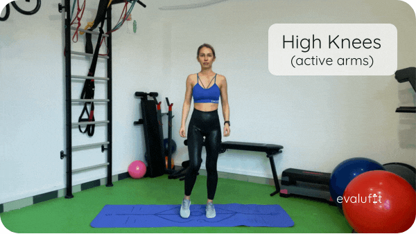 High knees with active arms
