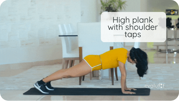 high plank with shoulder taps