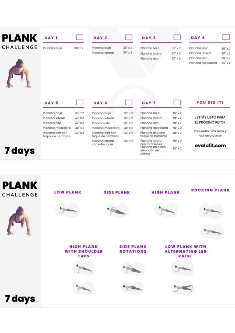 7 day plank challenge PDF
