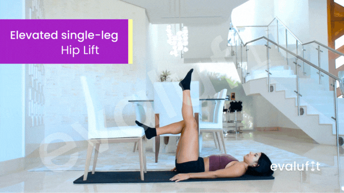 Elevated single leg hip lift
